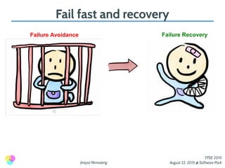Jirayut Nimsaeng
TPSE 2015
August 22, 2015 @ Software Park
Failure Avoidance Failure Recovery
Fail fast and recovery
 