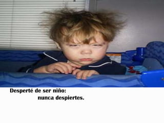 Desperté de ser niño:
          nunca despiertes.
 