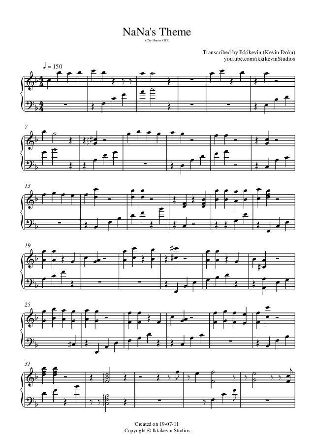 Na Na S Theme Transcribed By Ikkikevin