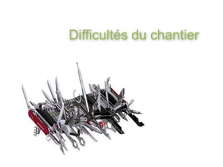 Difficultés du chantier
 