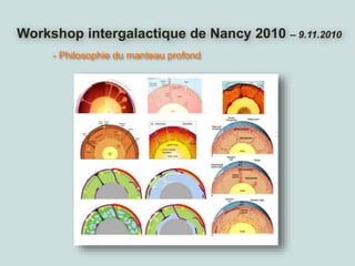 Workshop intergalactique de Nancy 2010 – 9.11.2010
- Philosophie du manteau profond
 
