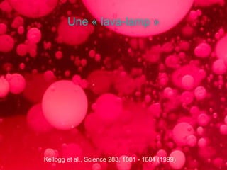 Une « lava-lamp »
Kellogg et al., Science 283, 1881 - 1884 (1999)
 