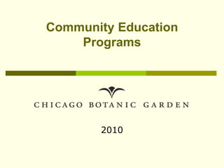 Community Education Programs 2010  