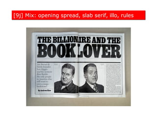 [9j] Mix: opening spread, slab serif, illo, rules
 
