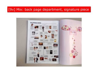 [9v] Mix: back page department, signature piece
 