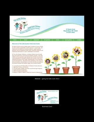 Website - going live late June 2012




          Business Card
 
