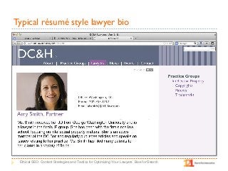 How to create better lawyers profiles for SEO purposes by Nancy Slome