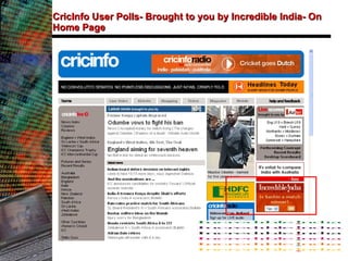 CricInfo User Polls- Brought to you by Incredible India- On Home Page 