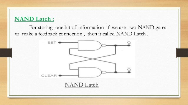 Nand gate latch (sequential circuit )
