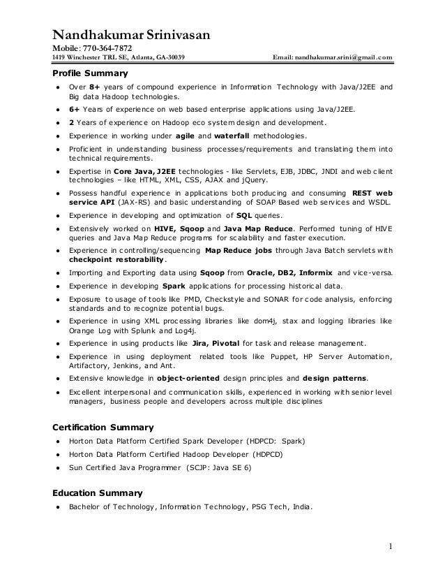 Nandha Kumar Srinivasan Resume