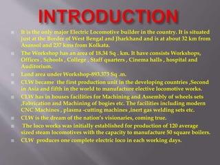 indian railways chittranjan locomotive works ppt | PPTX