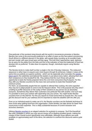 Nandos vouchers