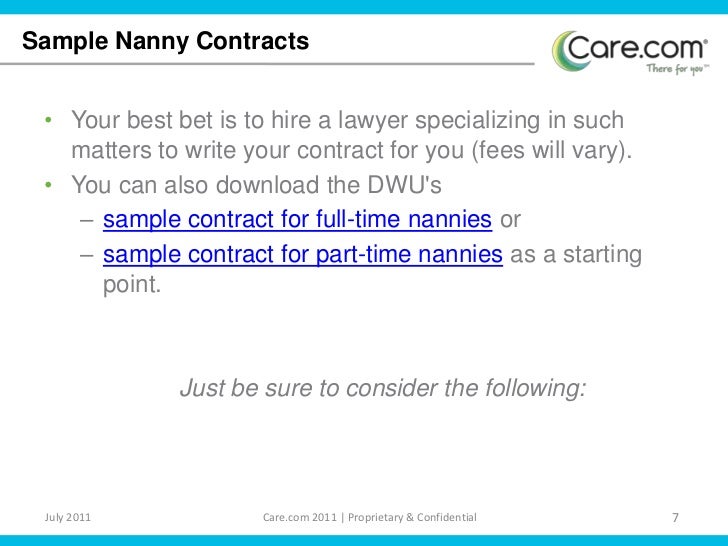 How to write a contract for a nanny