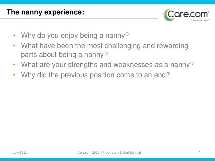 nanny interview questions nanny experience