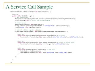 A Service Call Sample
 