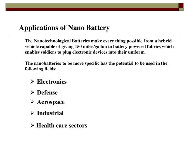 detailed study on Nanobatterys