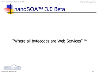 nanoSOA™  3.0 Beta ,[object Object]