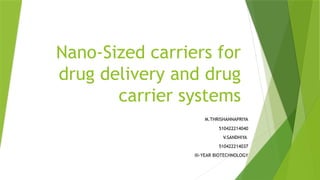 Nano-Sized carriers for drug delivery and drug carrier (2).pptx