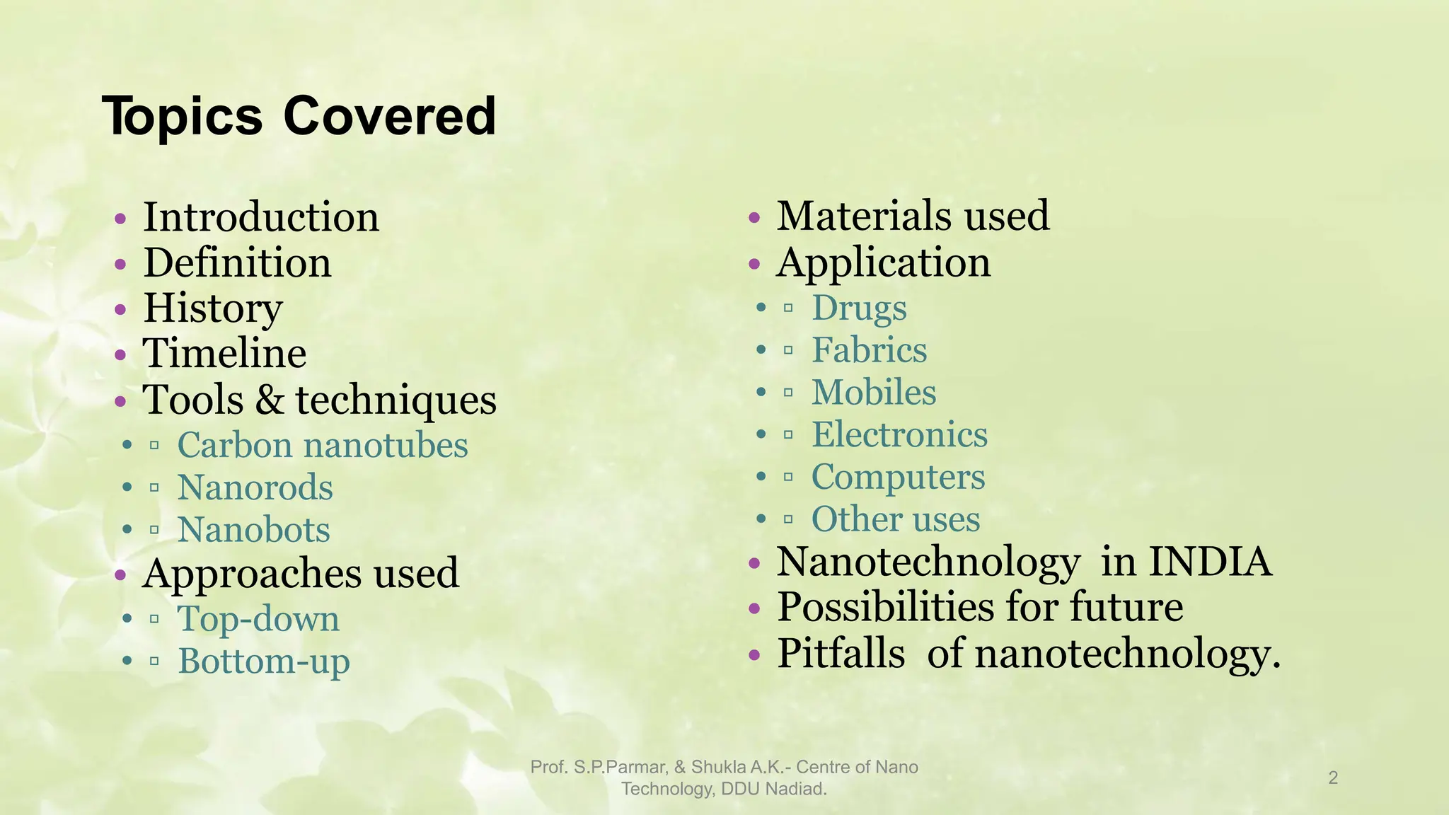 Opics Application NANO - TECHNOLOGY,MATERIALS & APPLICATIONS.pptx