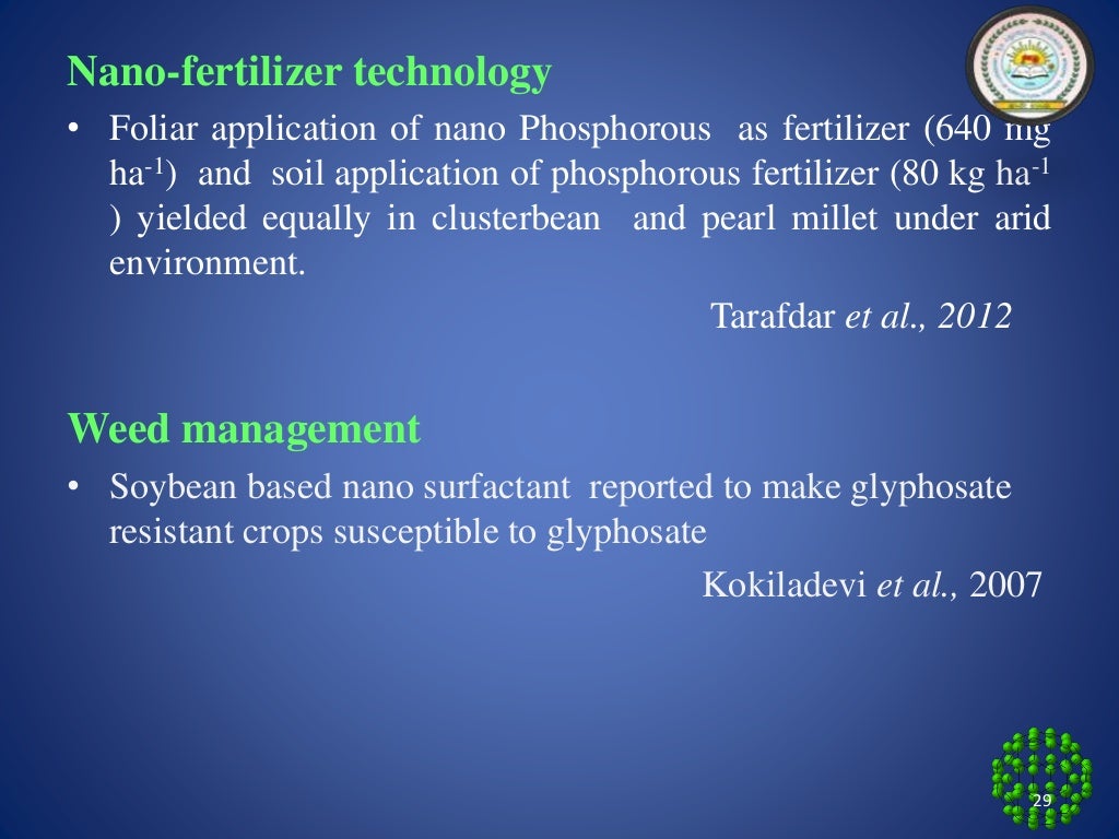 Application Of Nanotechnology In Agriculture With Special Reference T 