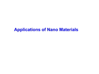 Applications of Nano Materials
 
