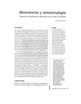 Nanociencias y Nanotecnología. Urgencia de investigación y d...