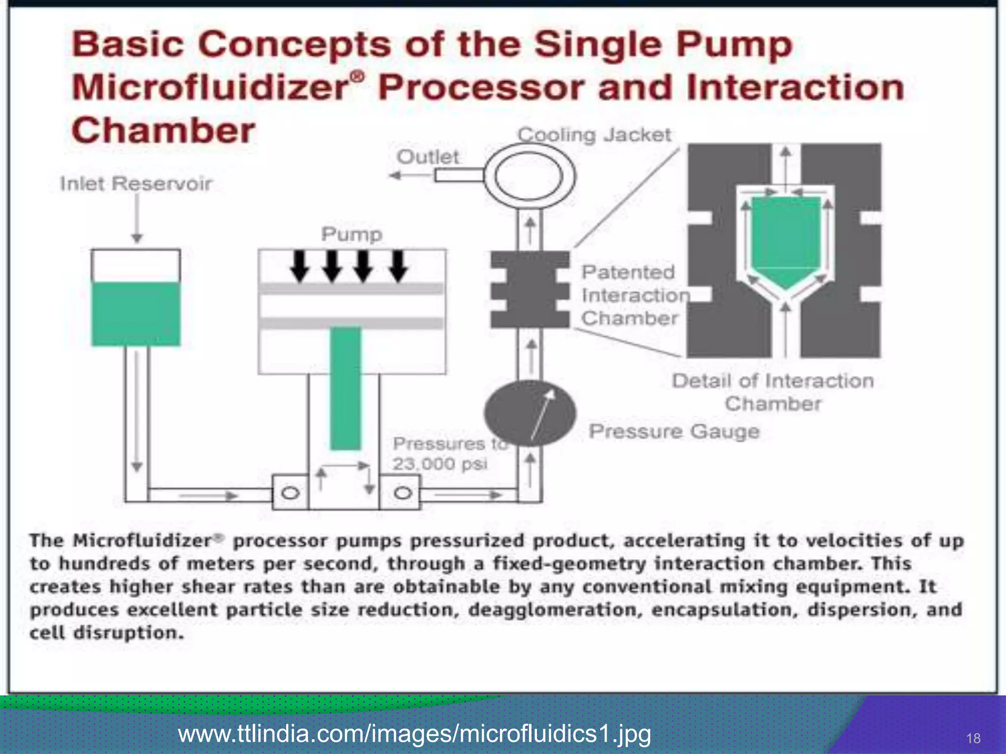 Microfluidization




    www.ttlindia.com/images/microfluidics1.jpg   18
 