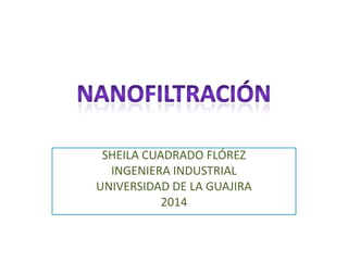 SHEILA CUADRADO FLÓREZ
INGENIERA INDUSTRIAL
UNIVERSIDAD DE LA GUAJIRA
2014
 