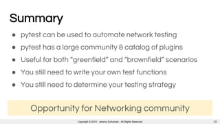 Automating "Network Ready for Use" with pytest | PPTX