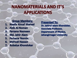 NANOMATERIALS AND IT’S APPLICATIONS.pptx
