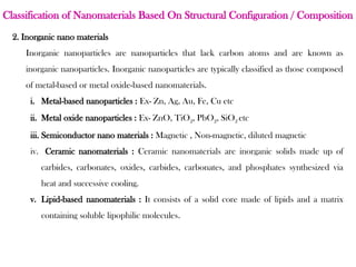 Nanomaterials - Classification & Synthesis pptx | PPTX