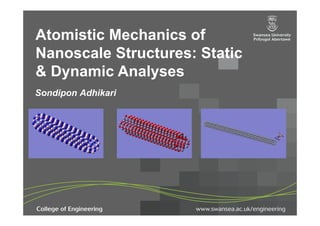 Atomistic Mechanics of
Nanoscale Structures: Static
& Dynamic Analyses
Sondipon Adhikari
 