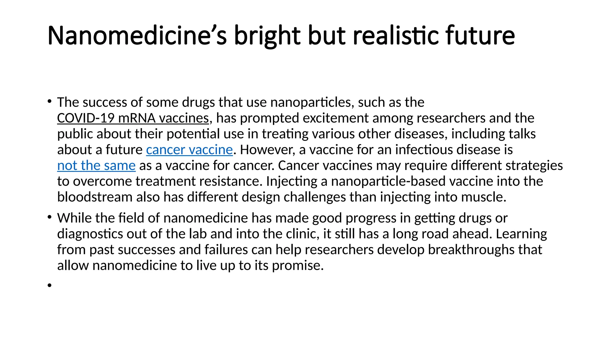 The future of nanomedicine in cancer patients | PPTX