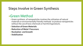 Green synthesis of nano materials and nano technology | PDF