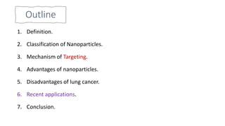 Nanoparticles in lung cancer treatment and diagnosis. | PPTX
