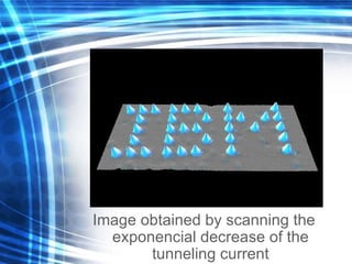 Image obtained by scanning the exponencial decrease of the tunneling current 