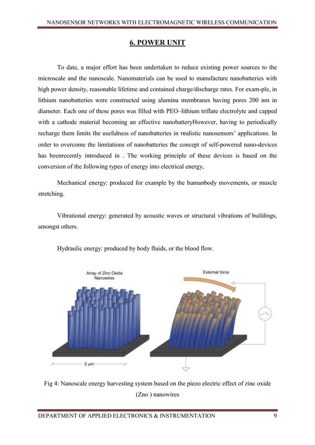 Nanosensor networks with wireless communication