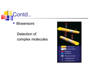 Contd..
 Biosensors
Detection of
complex molecules
 