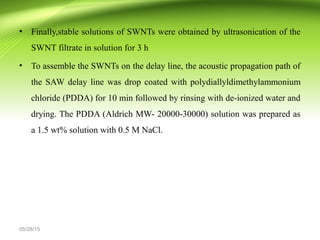 Snnt Nano tube based sensors for Capnography | PPT