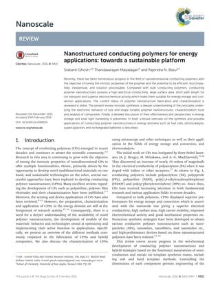 Nanostructured conducting polymers for energy applications towards a ...