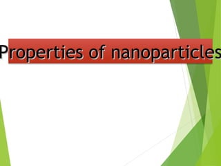 Properties of nanoparticlesProperties of nanoparticles
 