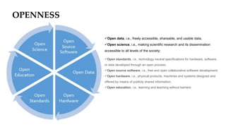 Open data, i.e., freely accessible, shareable, and usable data;
Open science, i.e., making scientific research and its d...