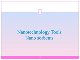 28
Nanotechnology Tools
Nano sorbents
 