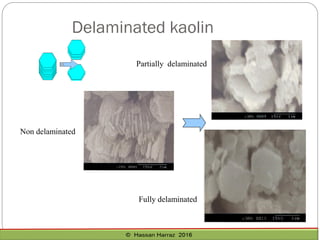 Non delaminated
Partially delaminated
Fully delaminated
Delaminated kaolin
 
