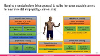 Samadhan & Laxman Nanotechnology April 25, 2024
Requires a nanotechnology driven approach to realize low-power wearable sensors
for environmental and physiological monitoring
34
 