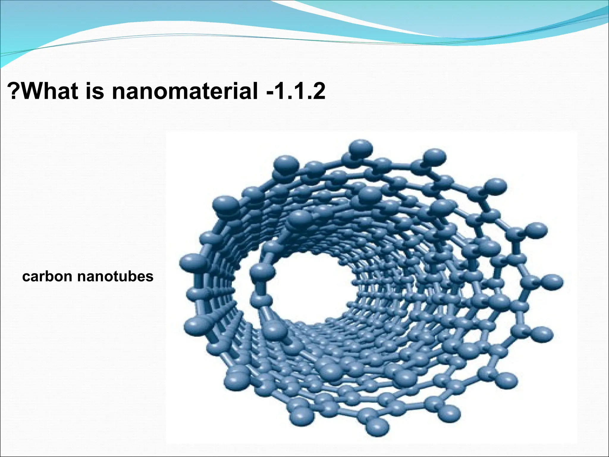 1.1.2
-
What is nanomaterial
?
carbon nanotubes
 