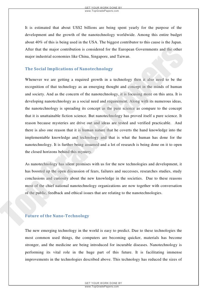 The Impact of Nanotechnology in Our Lives Essay - Words nanotechnology essay