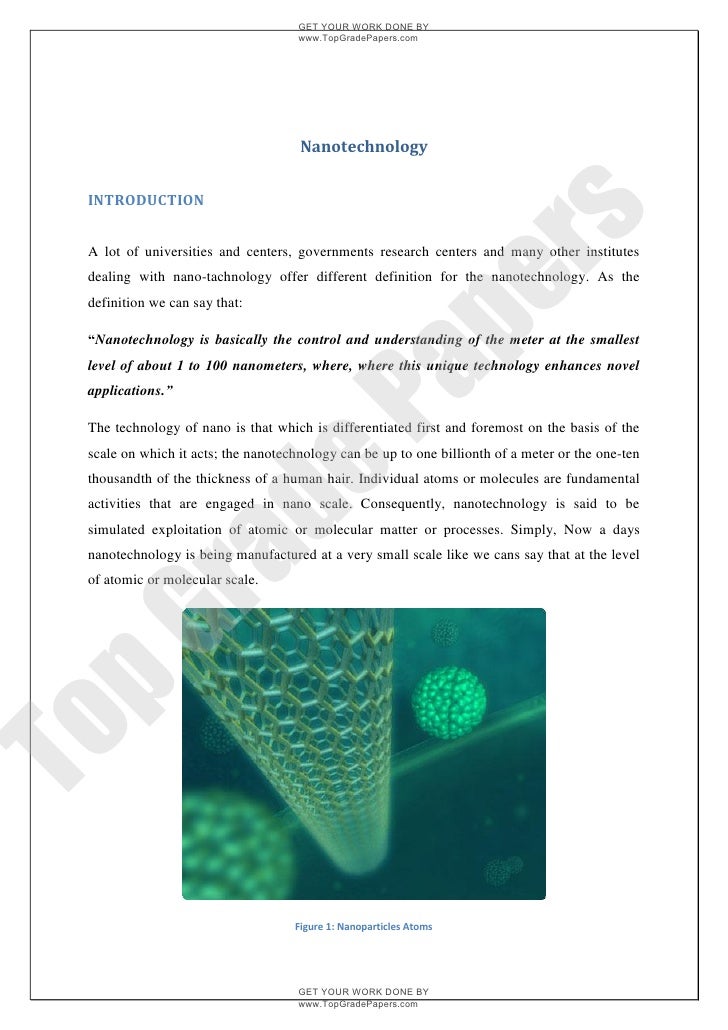 Nanotechnology Essay - Words | Internet Public Library essay on nanotechnology