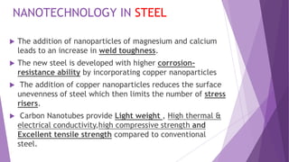 Nanotechnology in CIVIL ENGINEERING AND CONSTRUCTION | PPTX