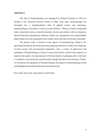 Nanotechnology in the food industry | PDF